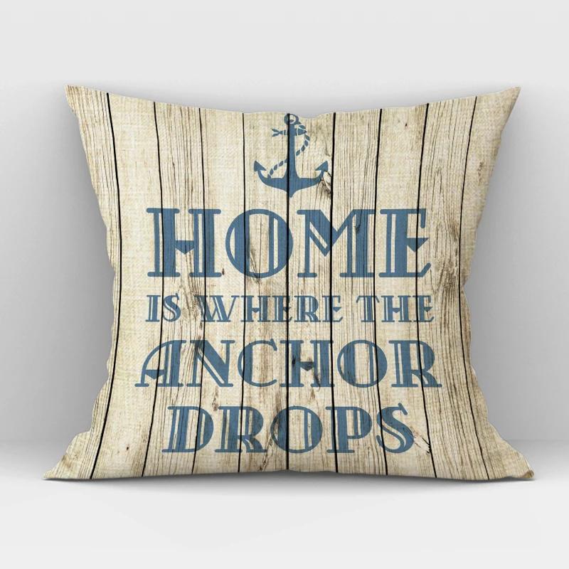 Navigation Anchor Ship Throw Pillows Cover Bedding Camping Hotel Office Pillowcase Ocean Cushion Cover for Home Decor