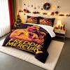Freddie Mercury Neon Yellow Pink Bedding Set, Queen Crown Singer Duvet Cover Set
