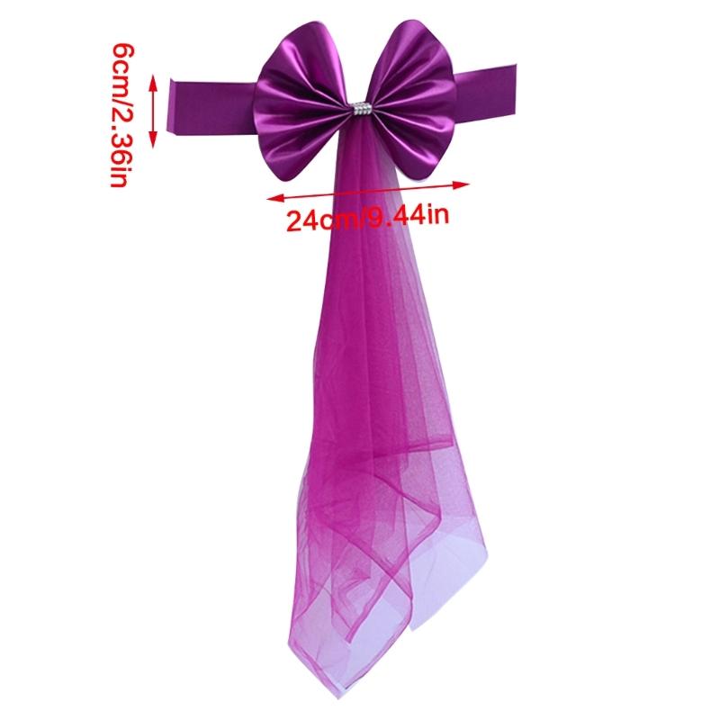 6 ks strečových spandexových šerp na židle, mašle, elastický pás na židli pro svatební dekorace