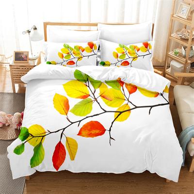 Bunte Blätter Bettwäschesets Pflanzen Bettbezug Jungen Mädchen Bettbezug Set King Quiltbezug Schlafzimmer Bettset Queen Bettwäscheset