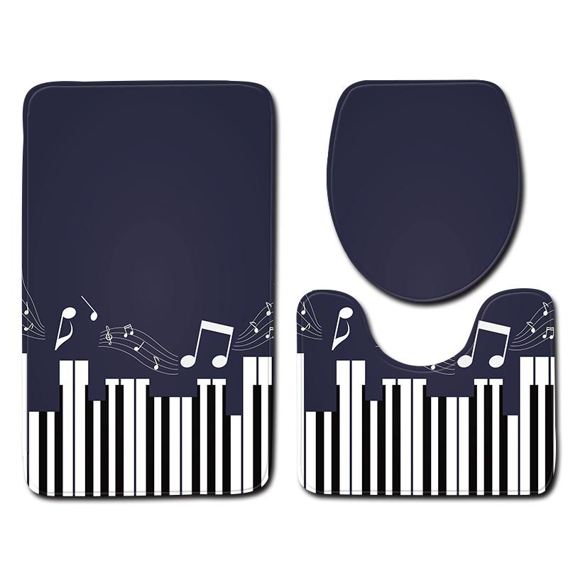 Literární Klavír Toaleta Třídílná Podložka na Podlahu Rohožka Koupelnový Koberec