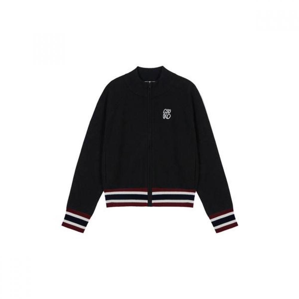 Goxo Classic Logo Wool Knit Zip Up Black S