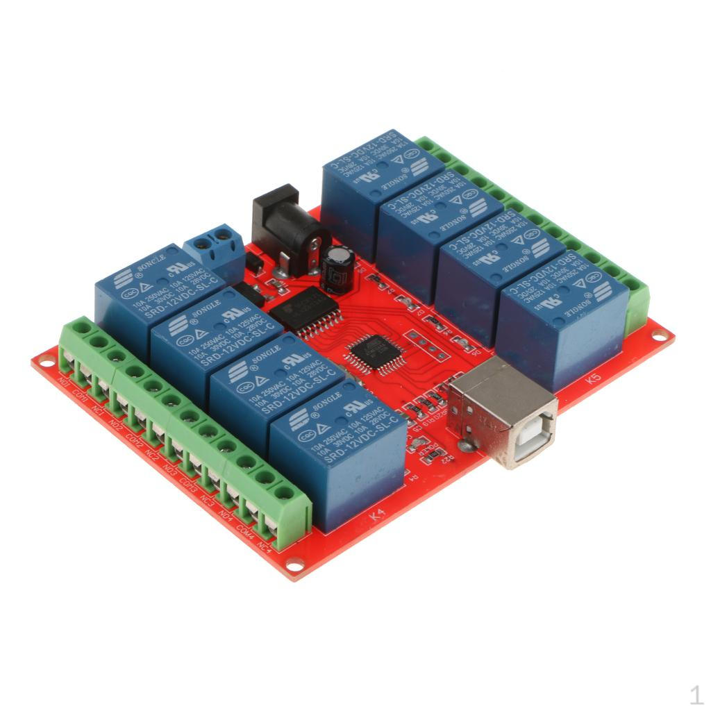 

12V 8 Channel USB Relay Module Control Switch PC Intelligent Controller