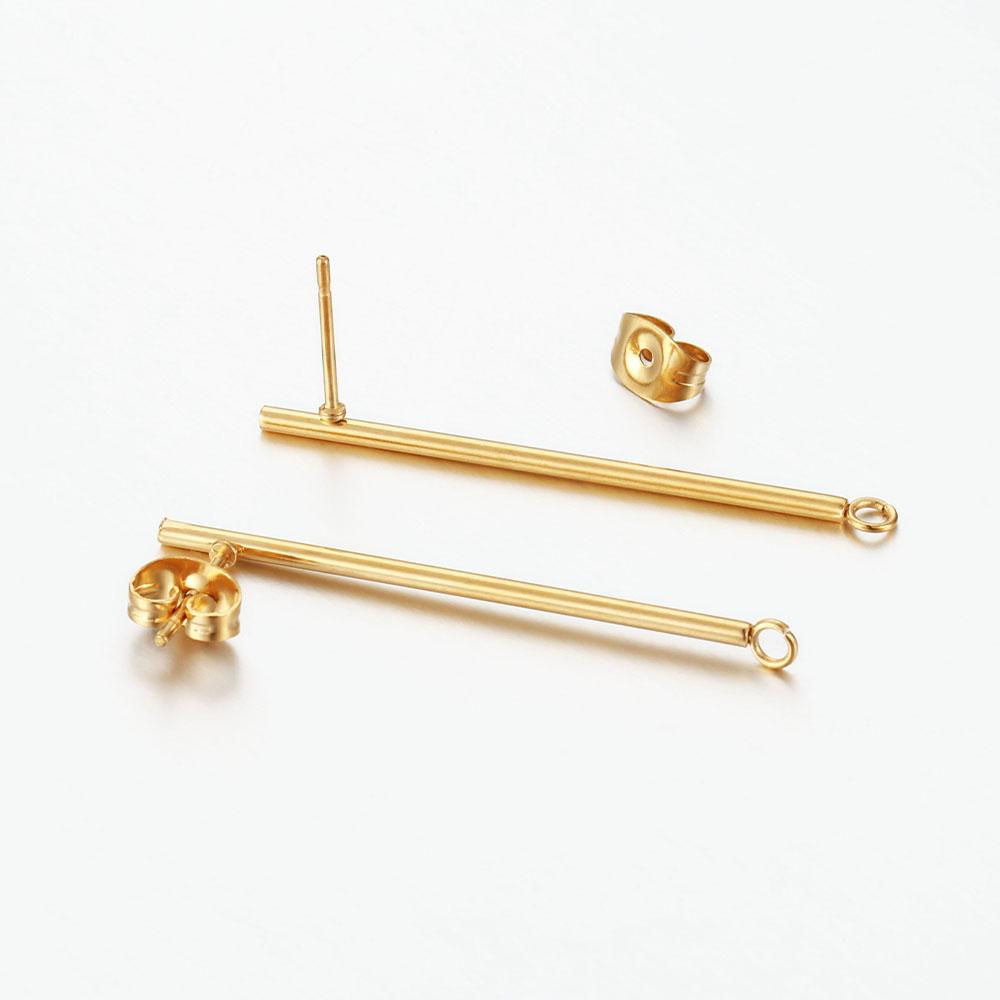 10pcs Stainless Steel Earring Studs Earring Post Base Pins With Ear Backs Earplug Base for Earrings Jewelry Making DIY