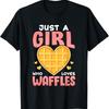 T-Shirt „Einfach ein Mädchen, das Waffeln liebt“ mit Waffelherz