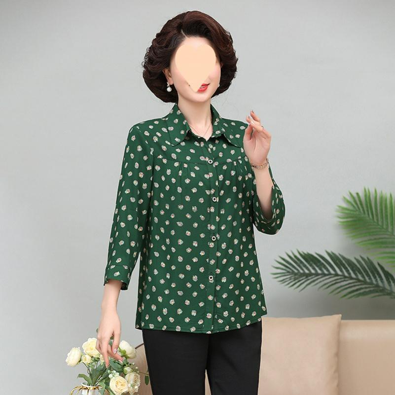 Autumn Shirt Clothes Mother 9-point Sleeve Thin Jacket Fashion Shirt Women