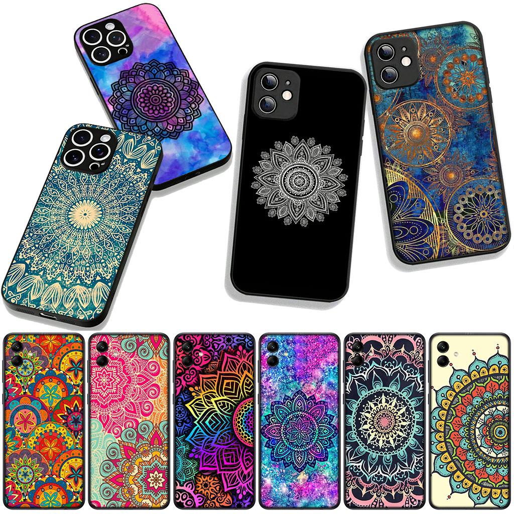Floral Paisley Mandala Flower Texture Phone Cover Case for Apple iPhone 16 15 14 Plus 13 12 Mini 17 Pro Max + ProMax 16E Air 16+