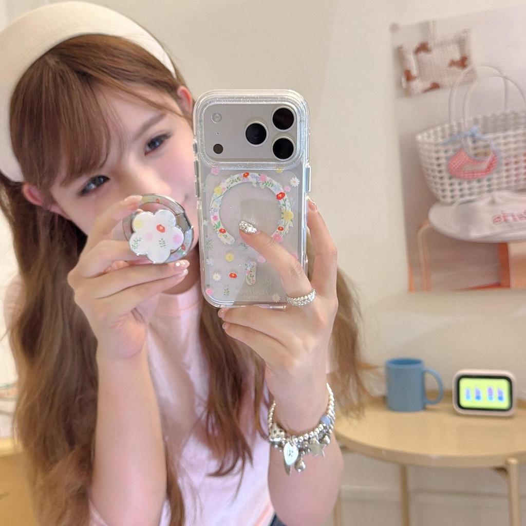Colorful Floral Magnetic iPhone Case for iPhone 15/16/17 Pro Max - Perfect for Women