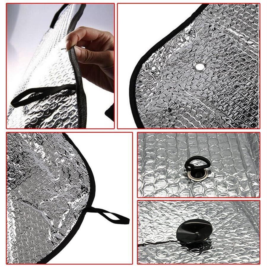 Silver Foldable Sun Shade Windshield Sun Visor Cover Anti-UV Protection 130*60cm