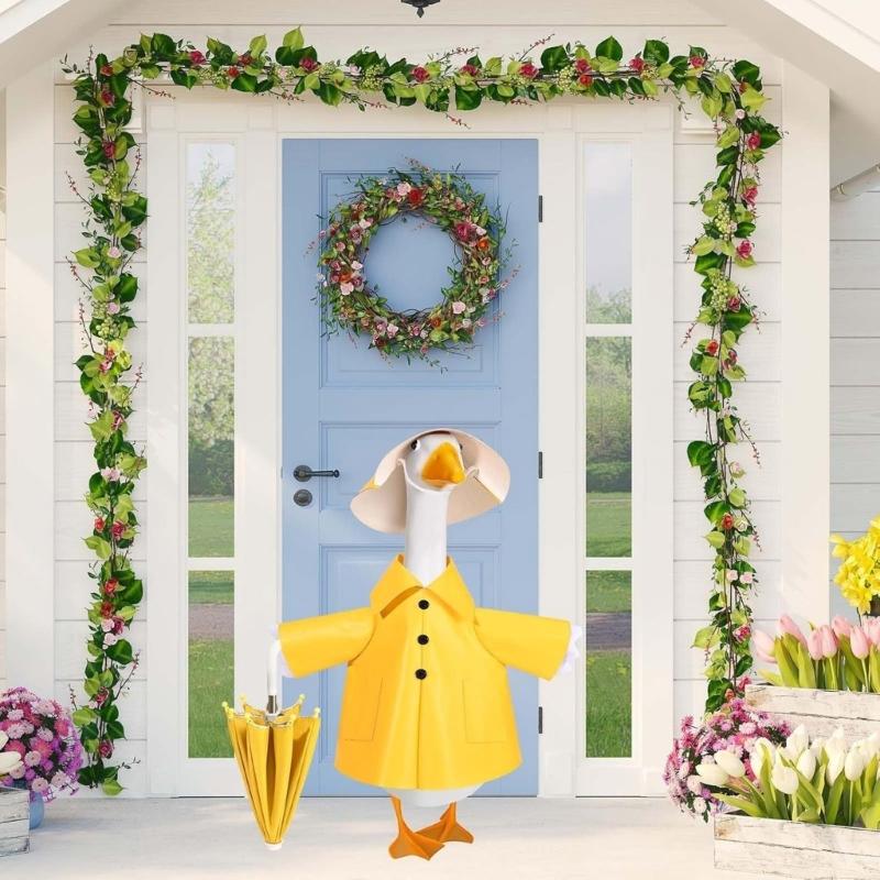 23palcový dekorativní husí obleček Sváteční téma Pláštěnka Sada deštníků Pro zahradní dvorek Socha Vnitřní venkovní dekorace