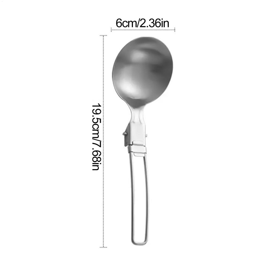Soup Ladle Metal Spoon Foldable Soup Ladle Non-Slip Meal Prep Tool Outdoor Utensil Cookware For Travel RV Kitchen Hiking Picnic