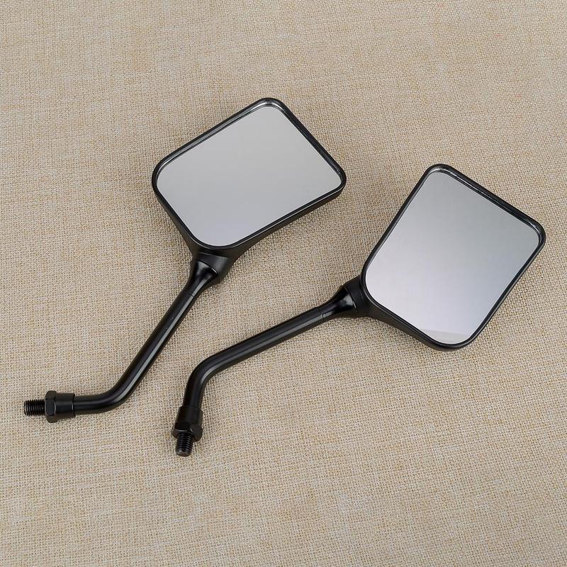 2pcs Motorcycle Side Rearview Mirror With M10 Adapter Screw Fit for Suzuki Von King Quad Ozark 250 QS125 HJ125-A GS125 ATV