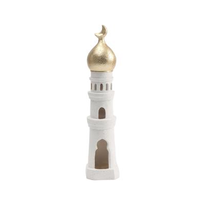 Hollow Out Design Mosque Sculpture Middle Eastern Stylish Resin Castles Home Art for Living Room Bedroom Shelf Display