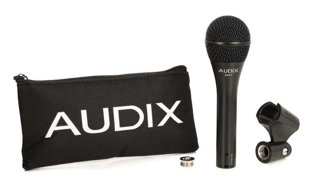 AUDIX OM7 Ręczny dynamiczny mikrofon superkardioidalny do nagrań na żywo i scenicznych, Kardioidalny, Czarny, Wokale, Występy,
