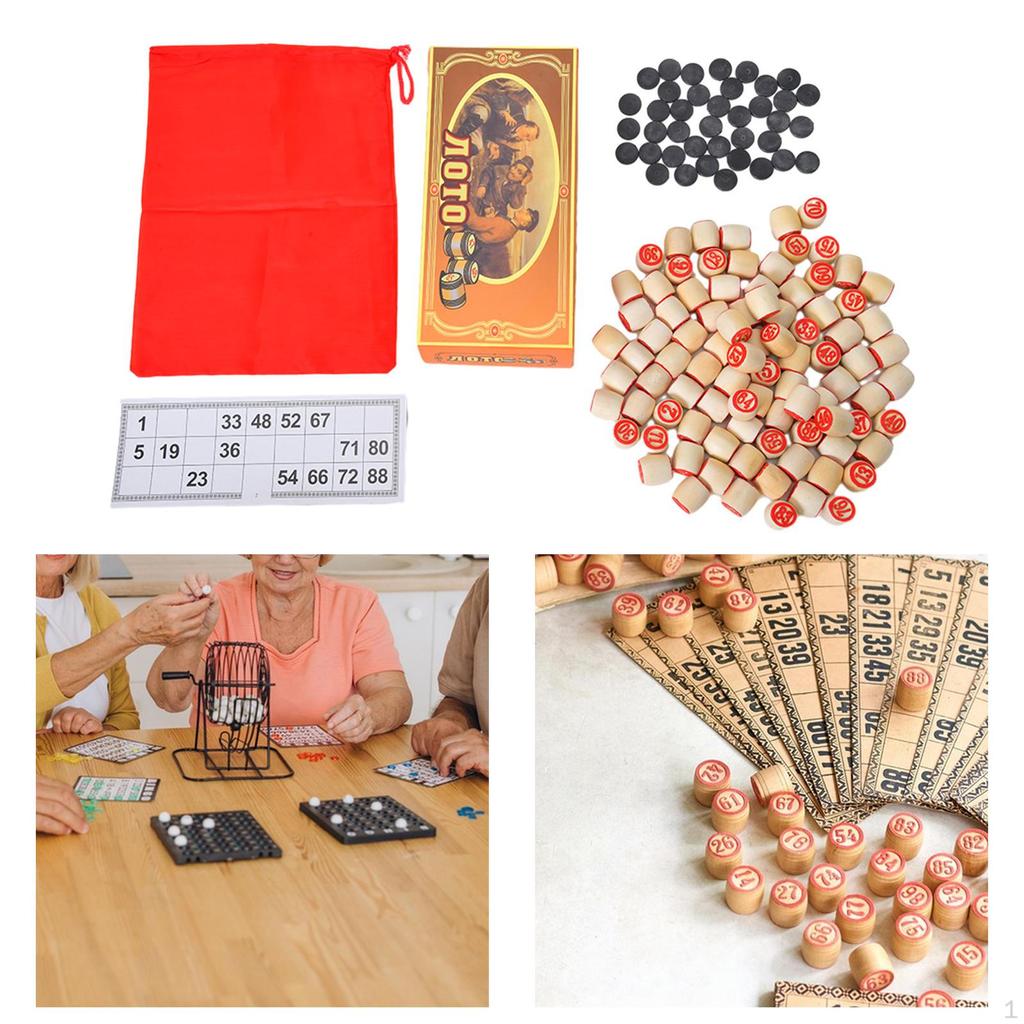 Russian Bingo Number Chess Set Board Game for Party Activities Holiday