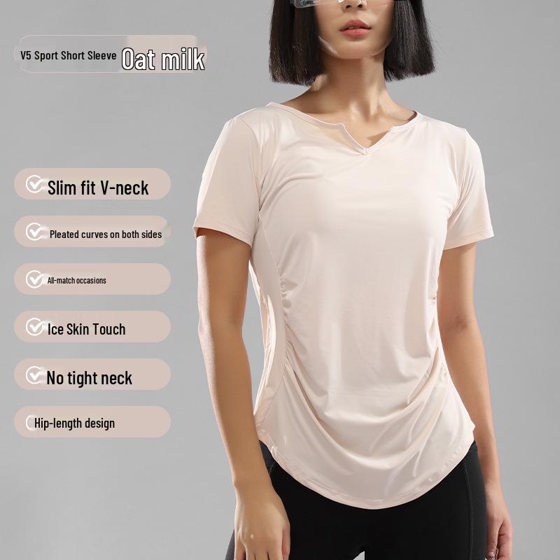 

Женский облегающий топ для йоги и фитнеса - Футболка с коротким рукавом для пилатеса и бега 4XL