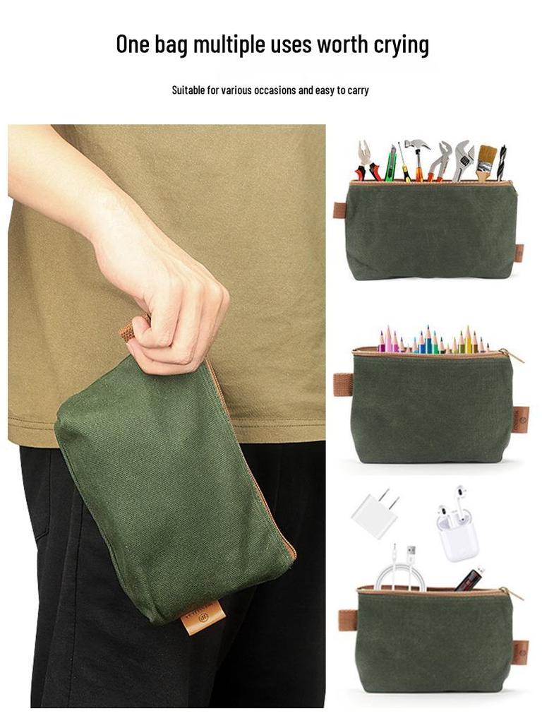 WESSLECO Waterproof & Wear-Resistant Canvas Tool Bag for Electricians and Carpenters
