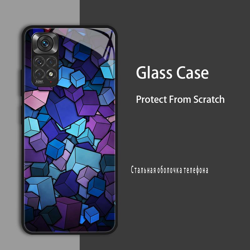 For Redmi Note 11 Case Cover Tempered Glass Case Hard Coque Bumper For Xiaomi Redmi Note11 Note 11 Pro 5G 4G 11s Protect Case