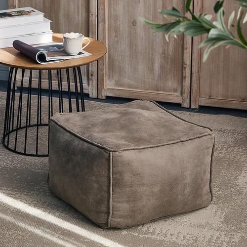 OTAUTAU Single Sofa Cover Faux Suede Leather Lazy Bean Bag Sac Pouf Chair No Filler Beanbag Corner Seat Recliner Couch SF004