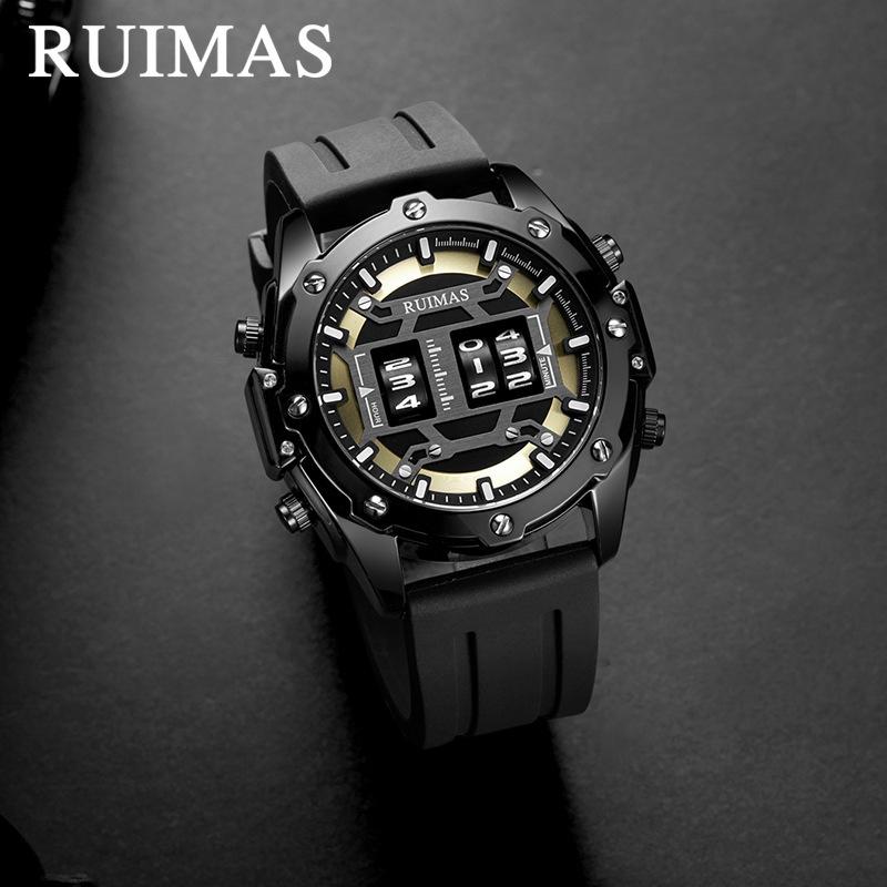 Personality Roller Sports Watch Men'S Fashion Alloy Decorative Quartz Watch Silicone