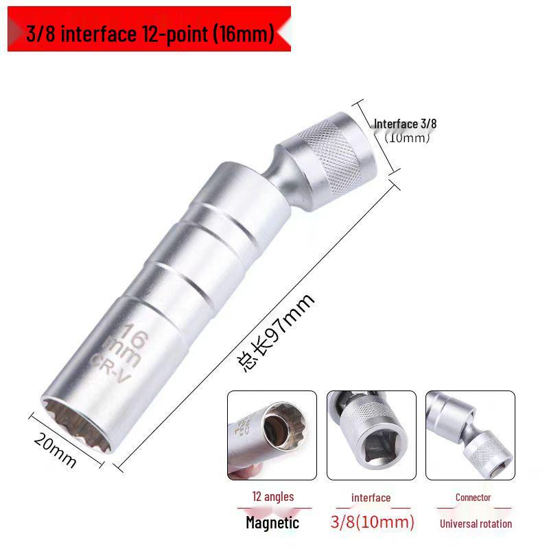 Magnetischer Universal-Zündkerzenschlüssel - 14mm/16mm Ultradünnes Werkzeug für einfache Demontage und Montage