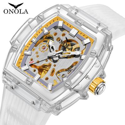 Hollow Automatisch Mechanisch Horloge Heren Mode Waterdicht Transparante Kast Horloge Heren Mechanische Horloges