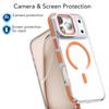 For iPhone 17 Pro Max Magnetic Case TPU Acrylic Clear Phone Back Cover with Lens Protector Kickstand