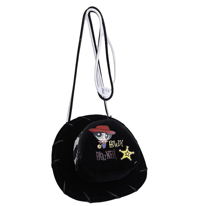 

Special-Interest Design Crossbody Small Bag Female Ins Cute The Powerpuff Girls Cap Bag Stylish Fashion Fashion Phone Bag Black