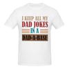 Unisex Funny I Keep All My Dad Jokes In A DadABase T Shirt Vintage Oversized Cotton Crewneck Sleeve Custom T Shirts