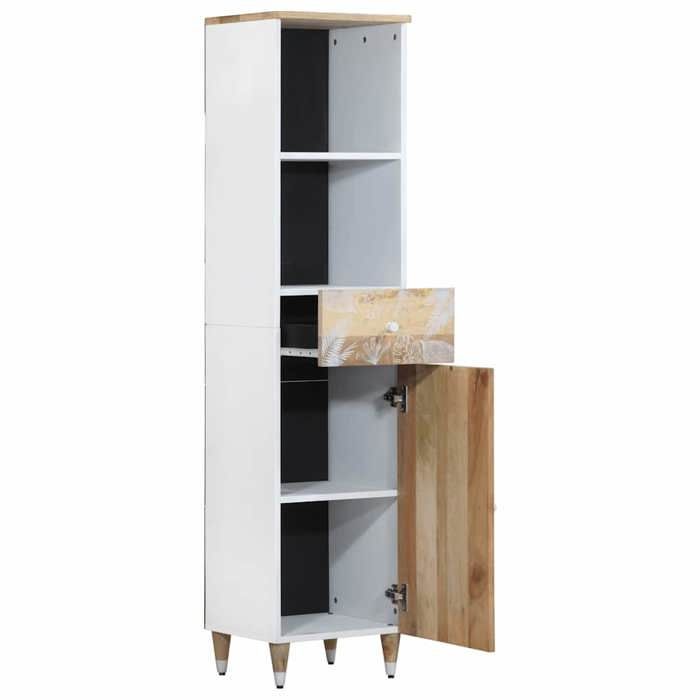 VidaXL Armoire de salle de bain 38x33,5x160 cm bois massif de manguier, armoire de rangement de salle de bain, placard de 4018686