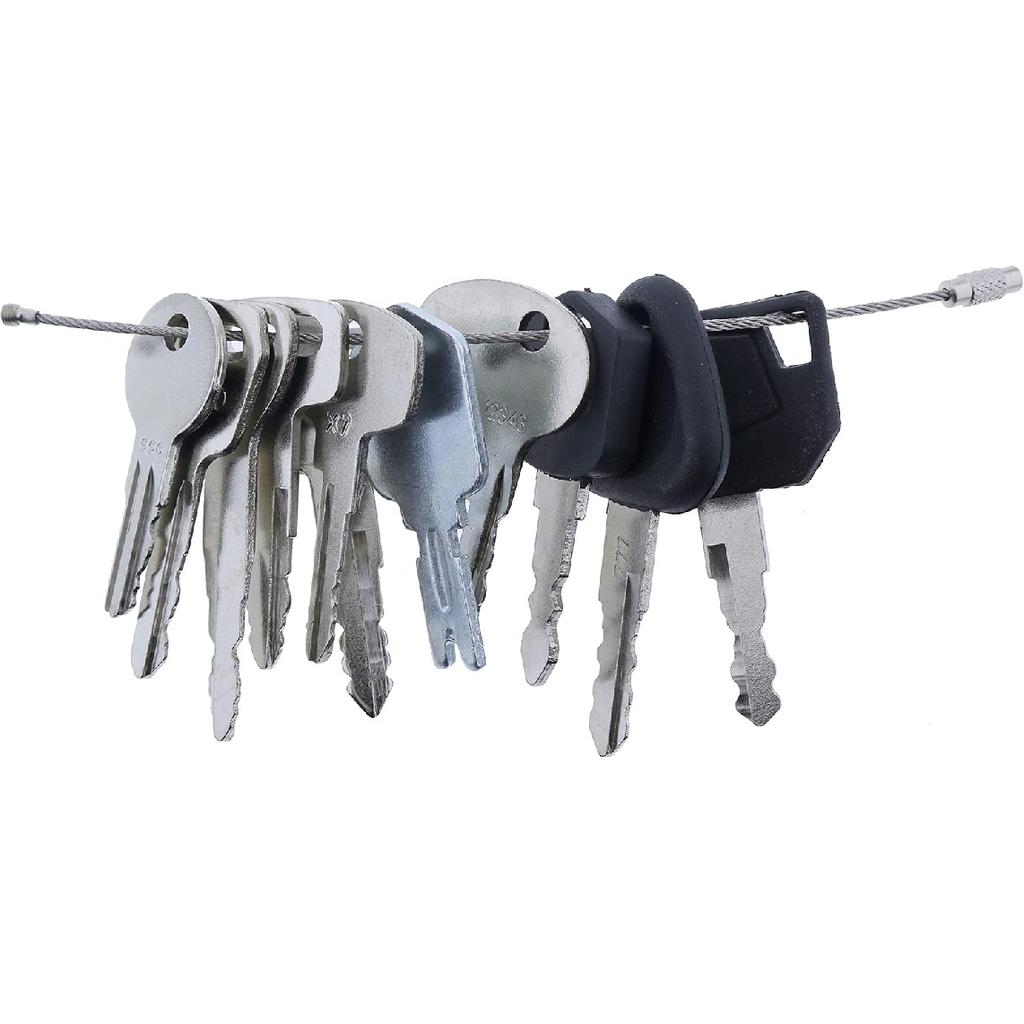 Solarhome 12 Forklift Key Set Forklift Keys Master Set Ignition Key Set For Yale Cat Clark Komatsu Doosan Nissan Hyster JCB Volvo Tornado Mitsubishi