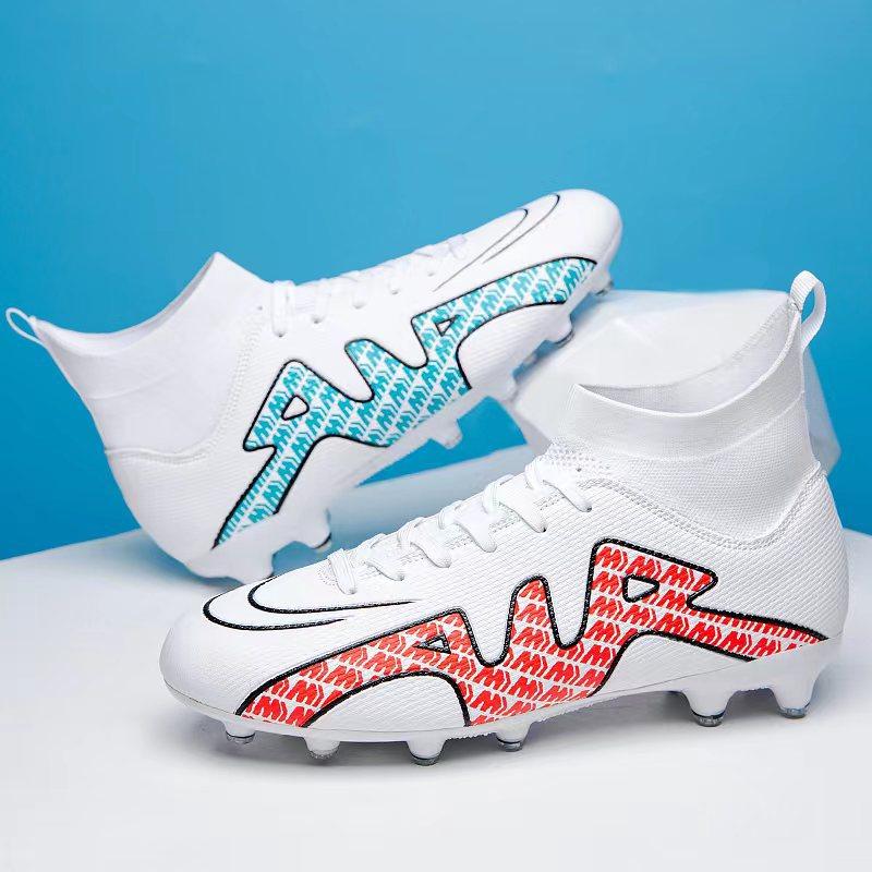 Mandarin duck football shoes men's and women's broken nails long and short nails ag primary and secondary school students children's high-top trainin