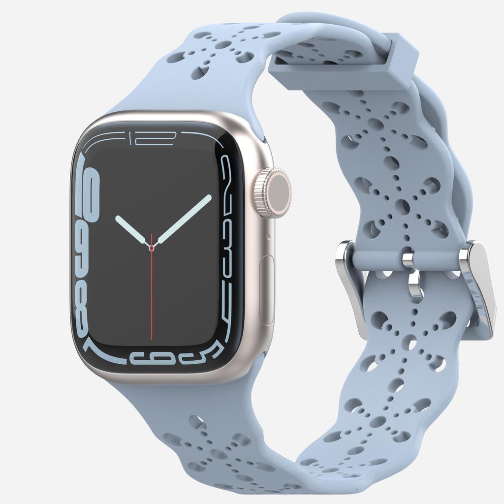 Lace Silicone Strap For Apple watch band 49/45/41/44/42/40/38 mm Breathable Bracelet Band For iWatch UItra 9 8 7 6 5 4 3 SE