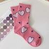 5/10 Paren Dames Cartoon Print Sokken tot Halve Kuit Modieuze Letters Kleine Bloemen Roze Kersenhart Zacht Comfortabel Casual Sokken