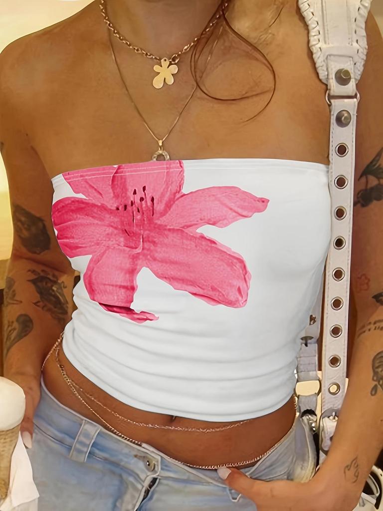 Women's Burnout Slim-Fit Bandeau Top [Exclusive] European & American Fashion