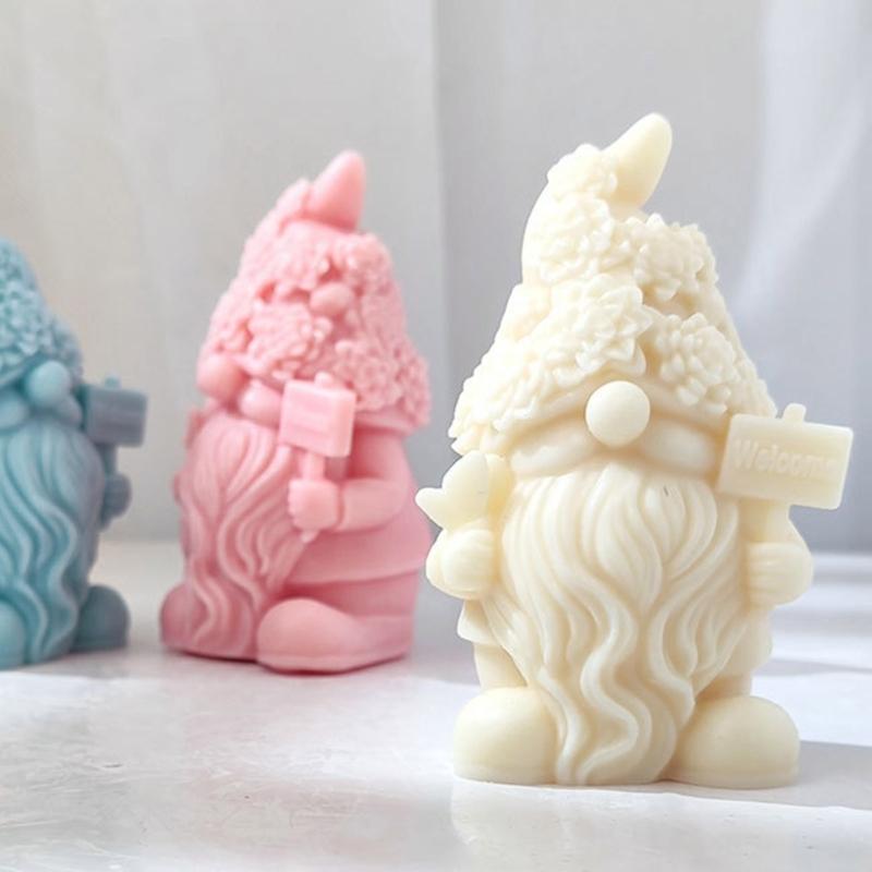 Valentine Silicone Gnome Mold Cute Aromatherapy Candle Mold Epoxy Dwarf Plaster Mold for DIY Soap Present Candle Making