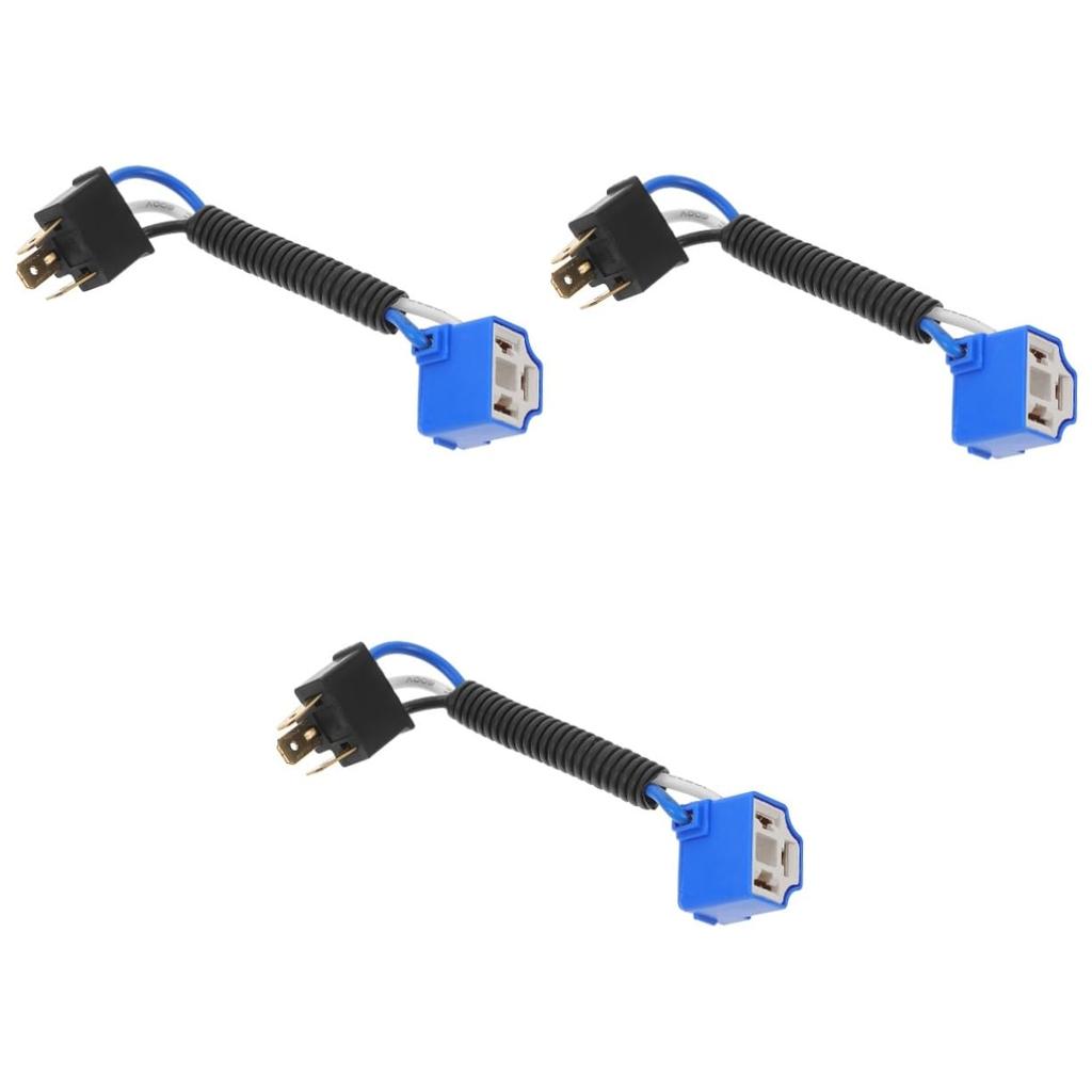 MUELODSIC 3pcs Conversion Harness Adapter H4 Connector Wiring HAR