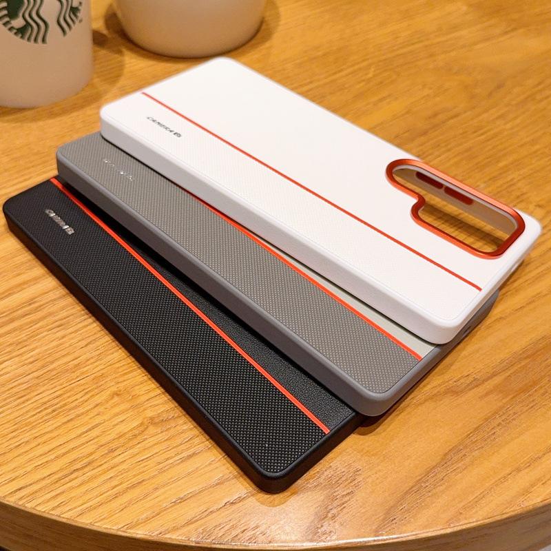 PU Leather Phone Case for Samsung Galaxy S25 Ultra S25edge S24 Plus Tri Color Splicing Shell Metal Lens Ring&button Hard Cover