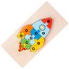 Wooden Matching 3D Puzzle Educational Interesting Matching Jigsaw Puzzle Toy for Home Party Type 6