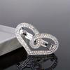 Rhinestone Hollow Heart Hair Clip with Spring for Small Half-Up Hairstyles and Back of the Head Accessories