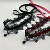 Sexy Black Lace Choker Necklace for Women Punk Velvet Geometric Hollow Flower Adjustable Necklace Halloween Jewelry Accessories