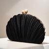 New Shell Evening Bag Cheongsam Diamond Clutch Chain  Evening Dress  Pleated Bag Banquet Bag