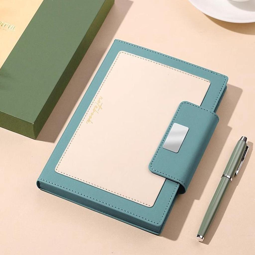 A5 Leather Buckle Business Notebook, Work Meeting Record Book, Student Subject Notebook, Thickened Diary, Lined Pages, Travel Log, 100 Sheets