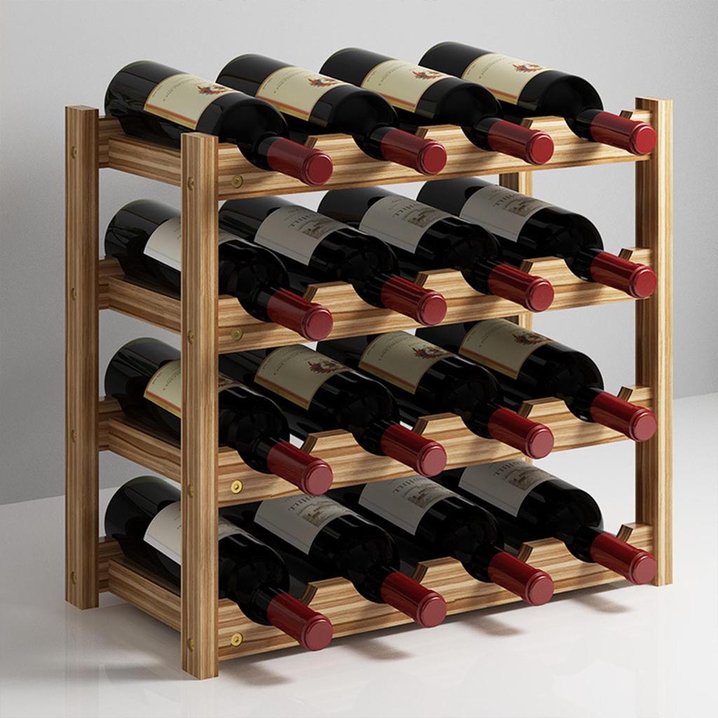 2/3/4 Tiers Wooden Wine Racks Home Bar Party Display Glass Holder Shelf Decoration Red Wine Storage Rack Stand Organizer