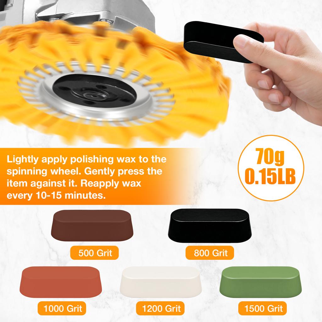 4Pcs 8" Airway Buffing Wheel 5/8 inch Arbor Hole Aluminum Wheel Polishing Kit Polishing Compound Aluminum Metal Polishing Wheel