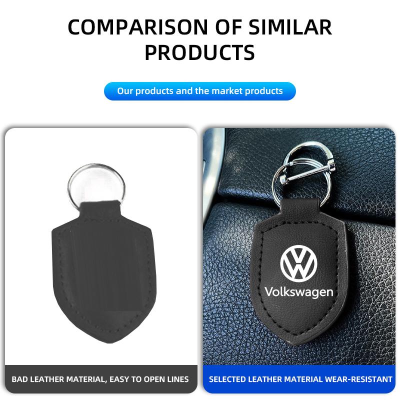 Valve Stems Caps Leather Car Shield Keychain Key Ring With Logo Decorative For Volkswagen VW Scirocco Passat Polo B5 B6 B7 CC Ti LB0