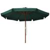 330 Cm Green Garden Umbrella with Wooden Pole