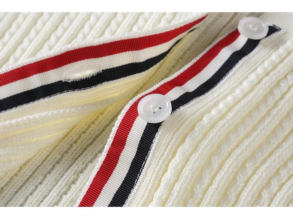 TBJL Damen Klassischer Strick-Cardigan mit vier Streifen - Herbst/Winter High-End Schlankmachende Mode.