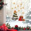 Creative Christmas Glass Clings Window Static Sticker, Snowman Tree Pattern PVC Decal, Waterproof Easy Peel Stickers Reusable Festive Wall for Living