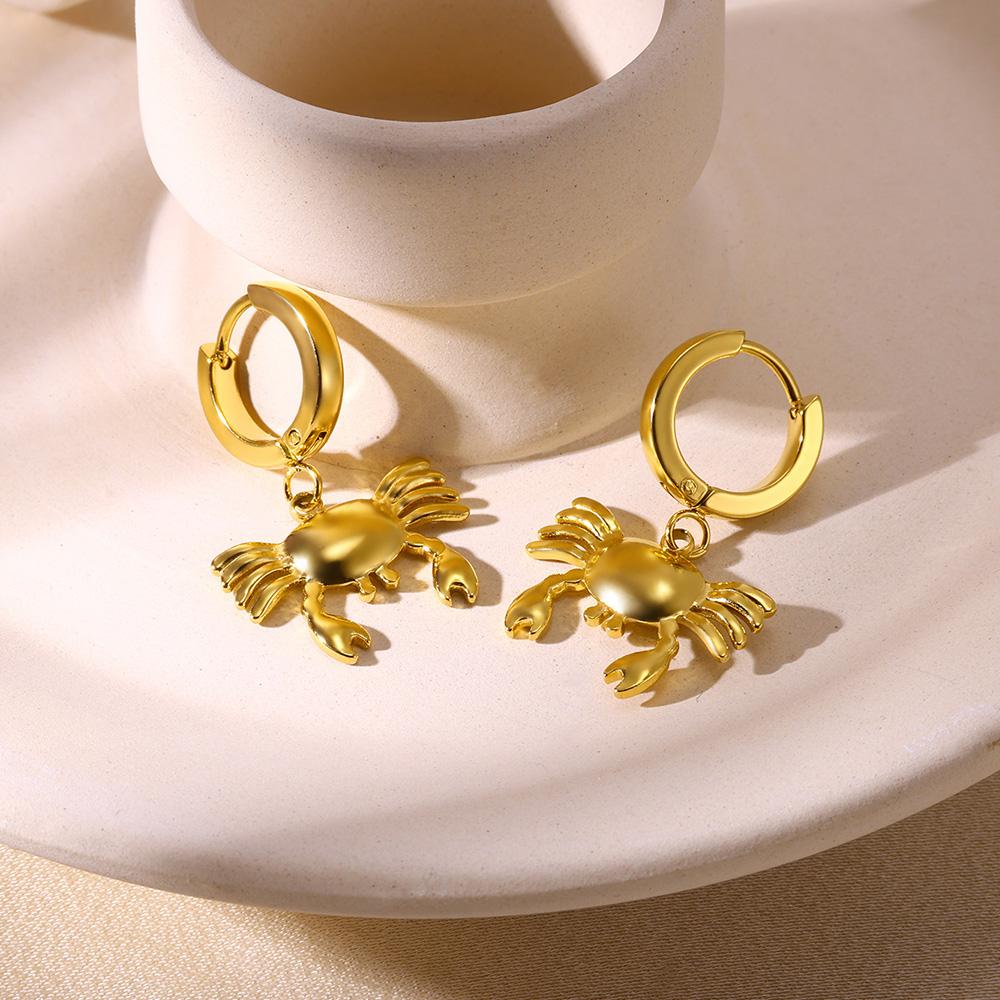 Zoetwater Oceaan Zeester Schelp Hoepel Oorbellen Voor Vrouwen Elegant Roestvrij Staal Goudkleurig Oorbellen Kerstmis sieraden accessoires